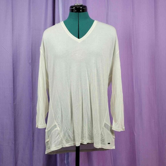 Armani Exchange Cream V-Neck Blouse - Picture 1 of 4
